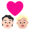 Couple with Heart- Person- Person- Light Skin Tone- Medium-Light Skin Tone emoji on Microsoft